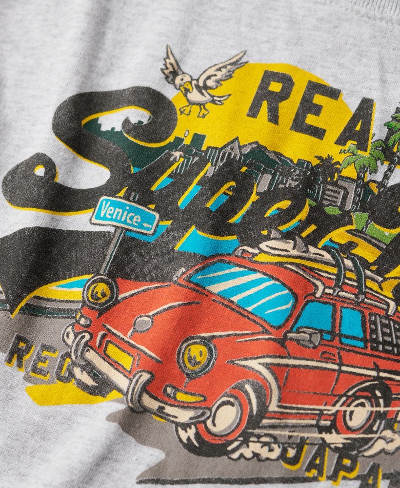la graphic relaxed tee in flake grey marl