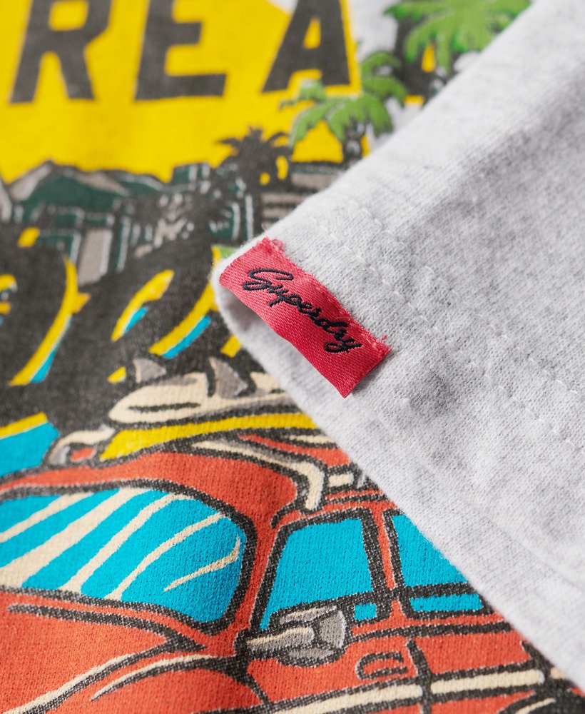 la graphic relaxed tee in flake grey marl