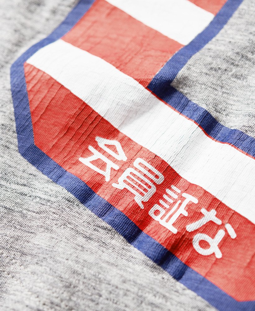 osaka 6 flag 90s t-shirt in sportief grijs gemêleerd