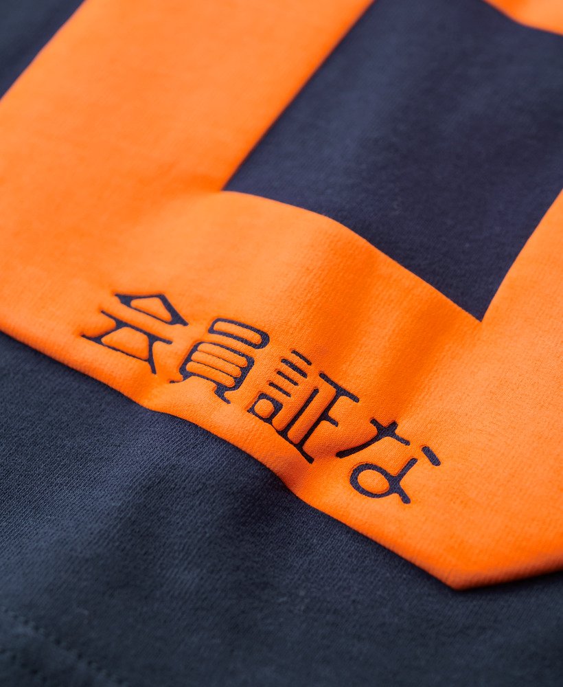 osaka 6 t-shirt met puffprint in diepblauw