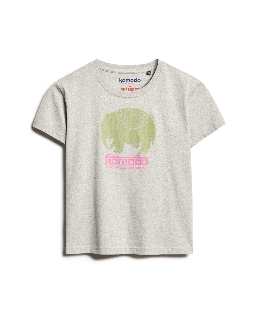 superdry x komodo hathi t-shirt in pumice stone beige marl