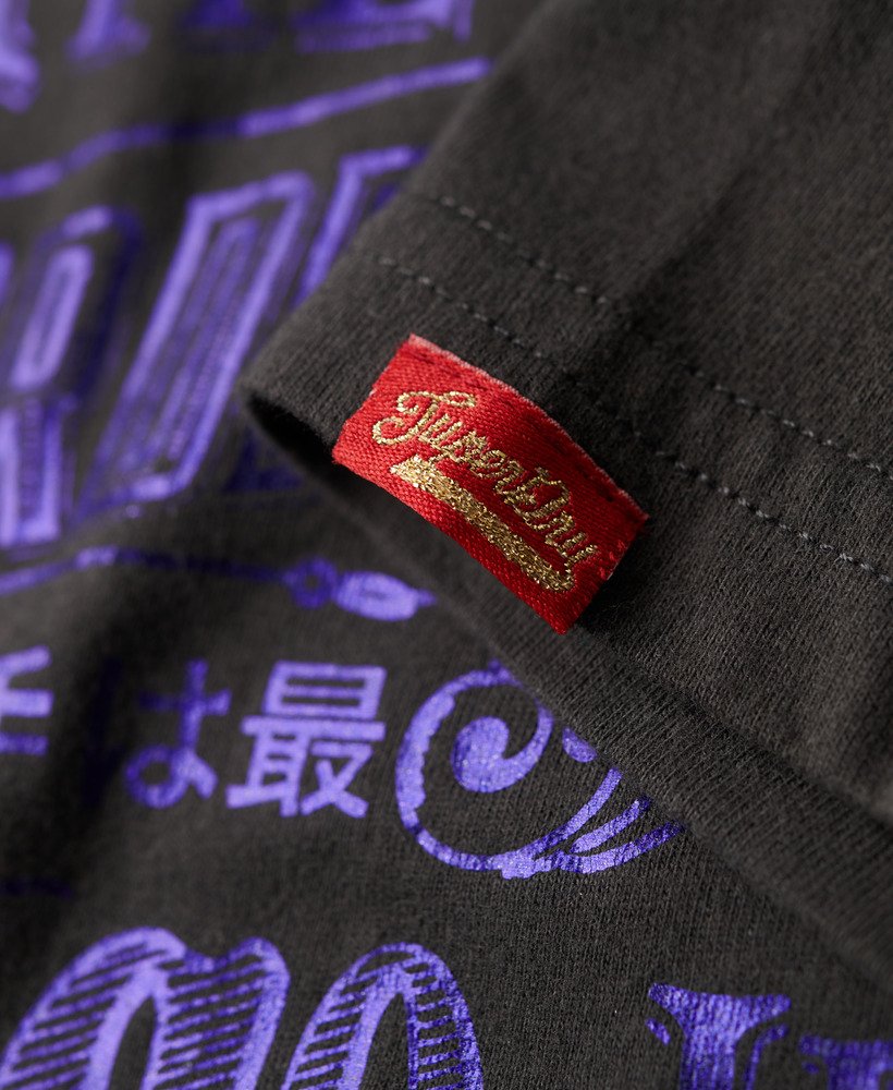 foil workwear getailleerd t-shirt in gewassen zwart