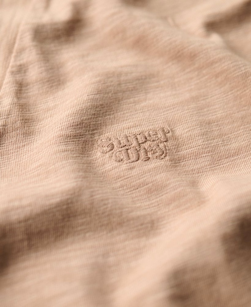 Geborduurd T-shirt met V-hals en slub-structuur