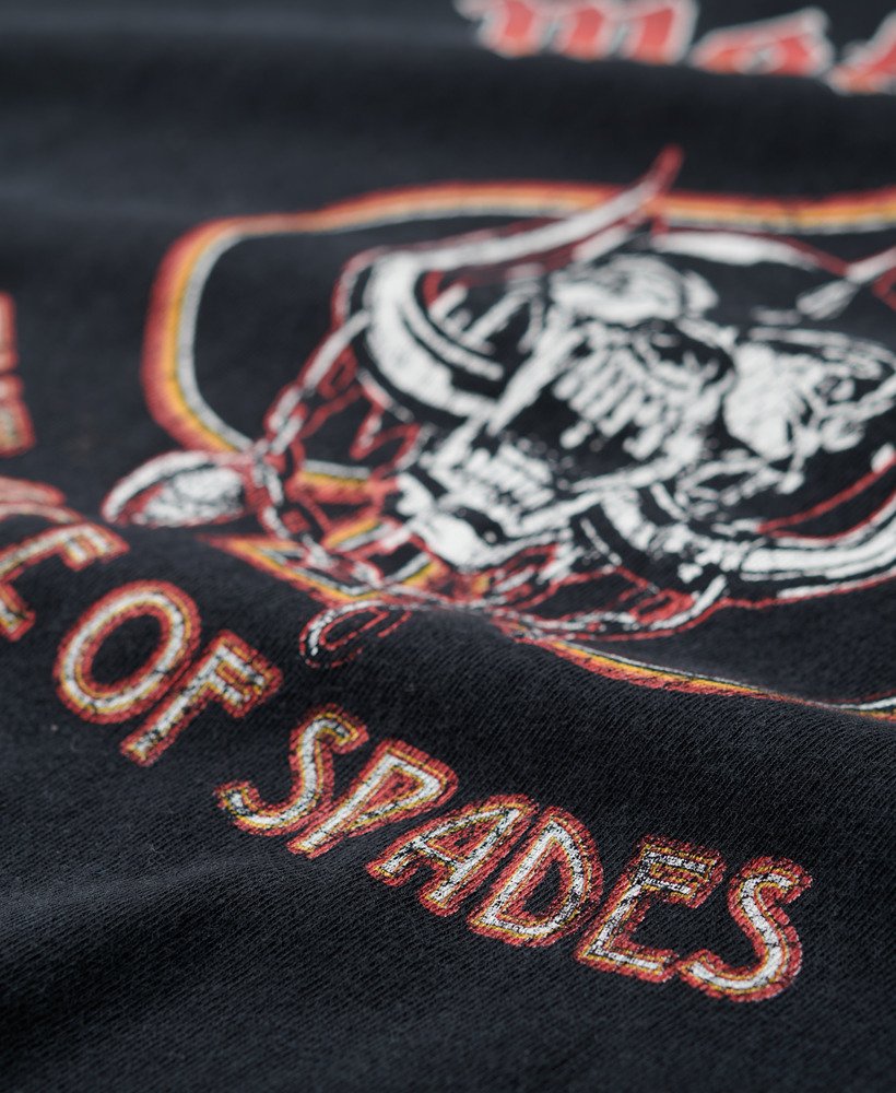 motörhead x superdry t-shirt met korte mouwen in zwaar donkerzwart