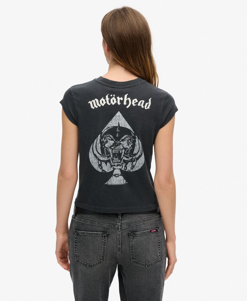 motörhead x superdry t-shirt met korte mouwen en bandmotief in zwart.
