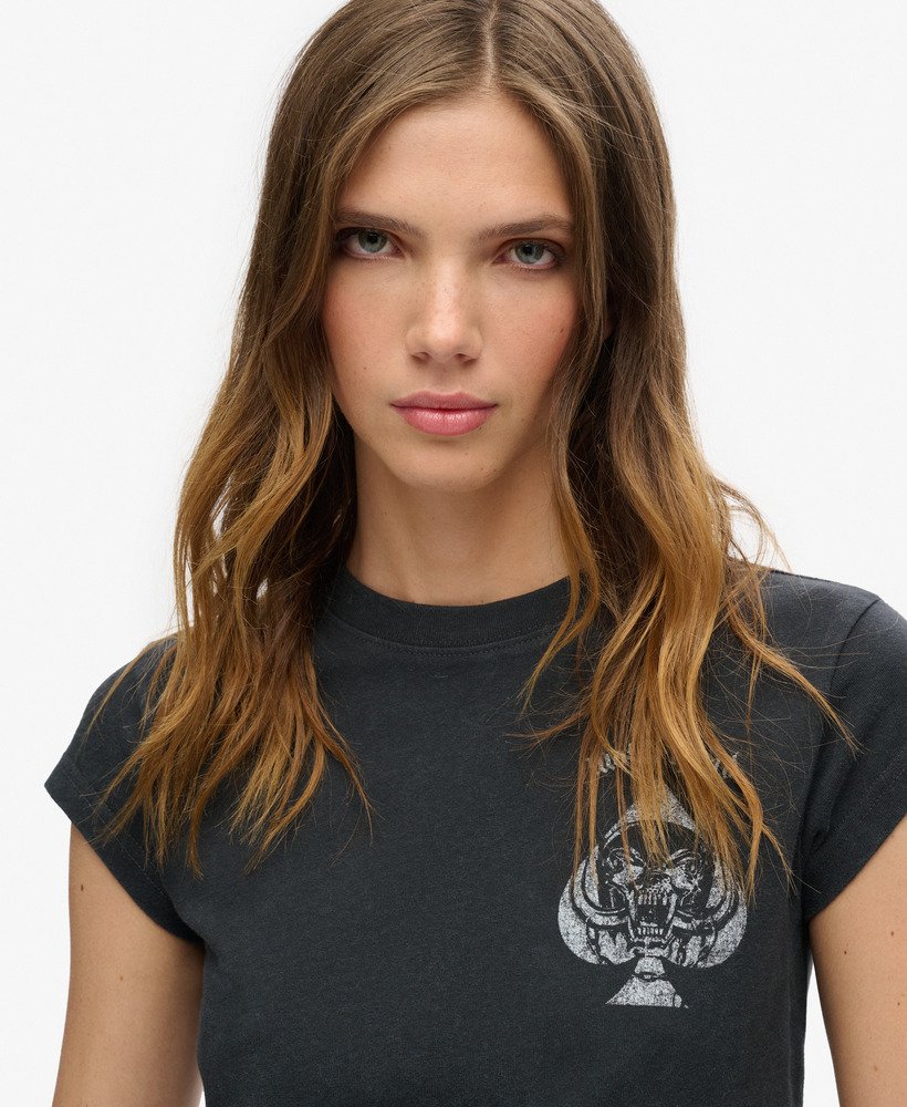 motörhead x superdry t-shirt met korte mouwen en bandmotief in zwart.