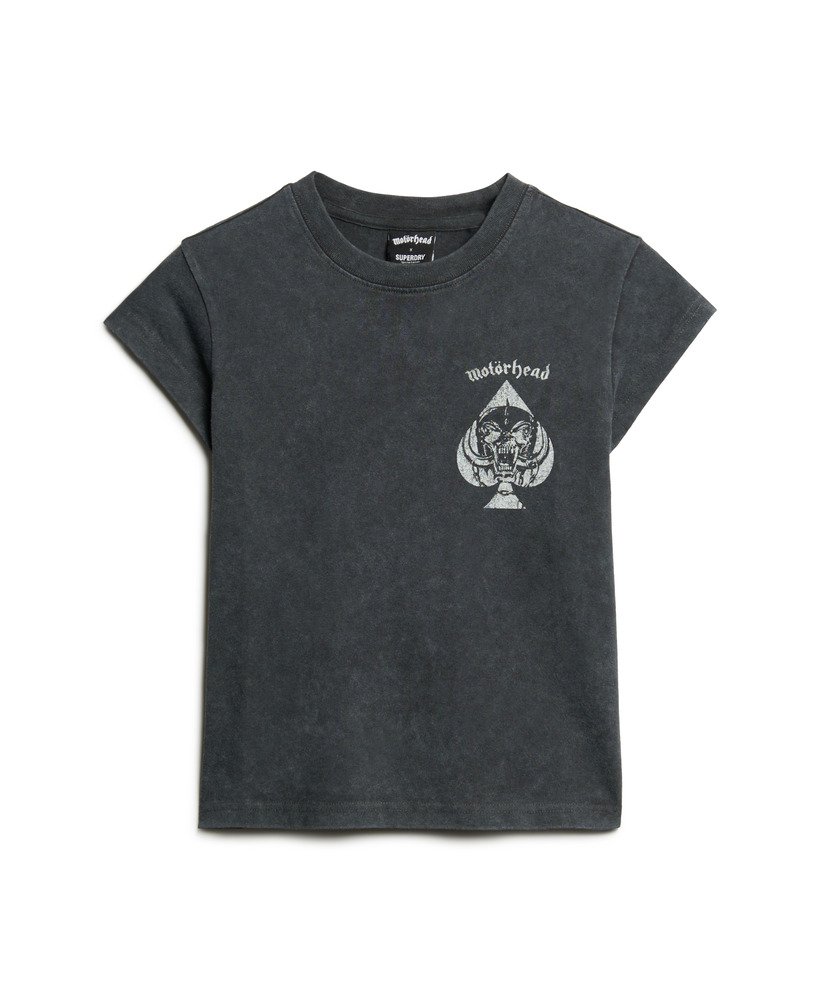motörhead x superdry t-shirt met korte mouwen en bandmotief in zwart.