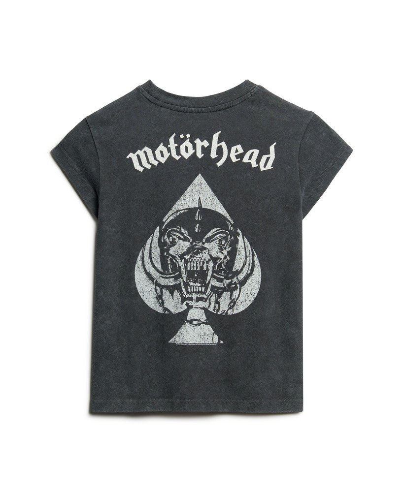 motörhead x superdry t-shirt met korte mouwen en bandmotief in zwart.