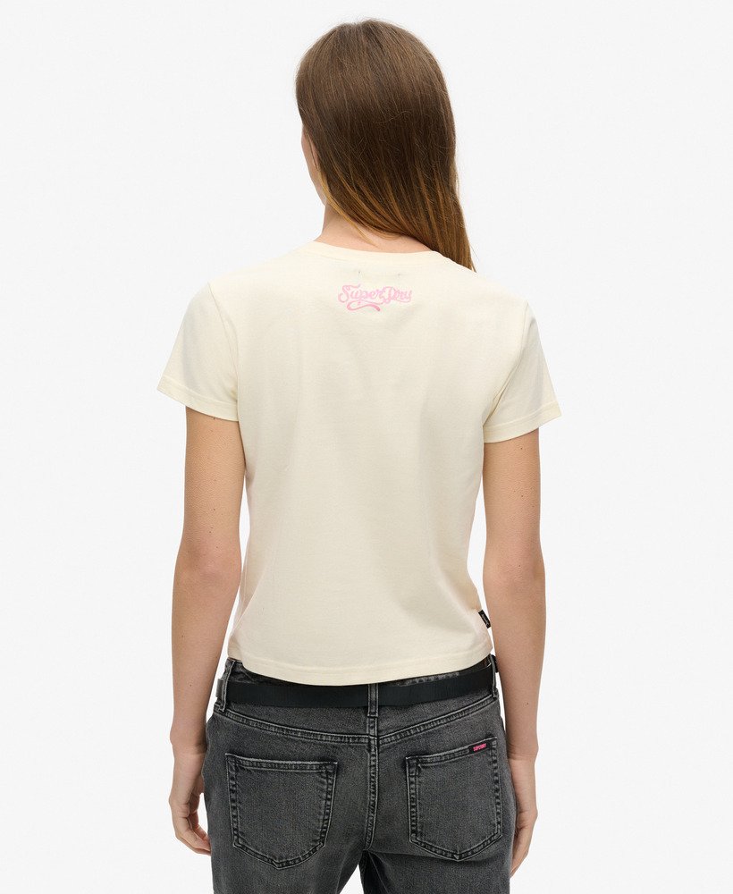 nauwsluitend t-shirt met kleine tattoo-strasssteentjes in rijstwit