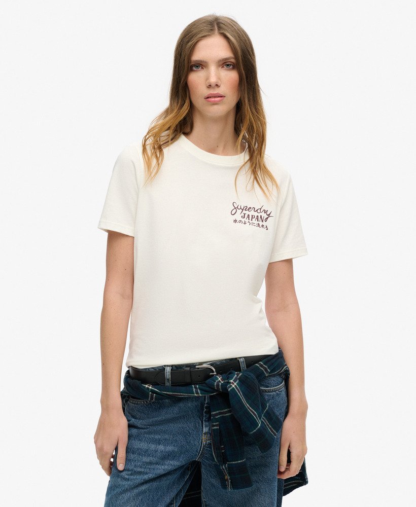 tokyo rhinestone relaxed t-shirt in gebroken wit