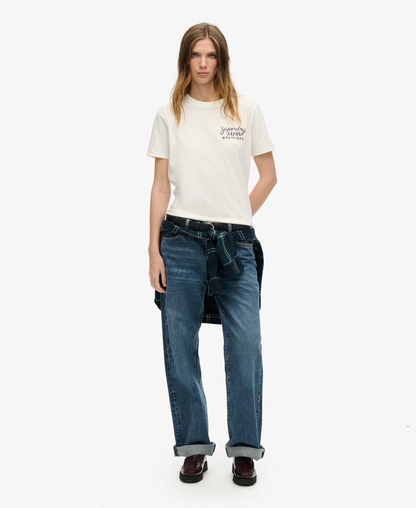 tokyo rhinestone relaxed t-shirt in gebroken wit