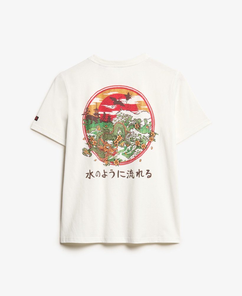 tokyo rhinestone relaxed t-shirt in gebroken wit