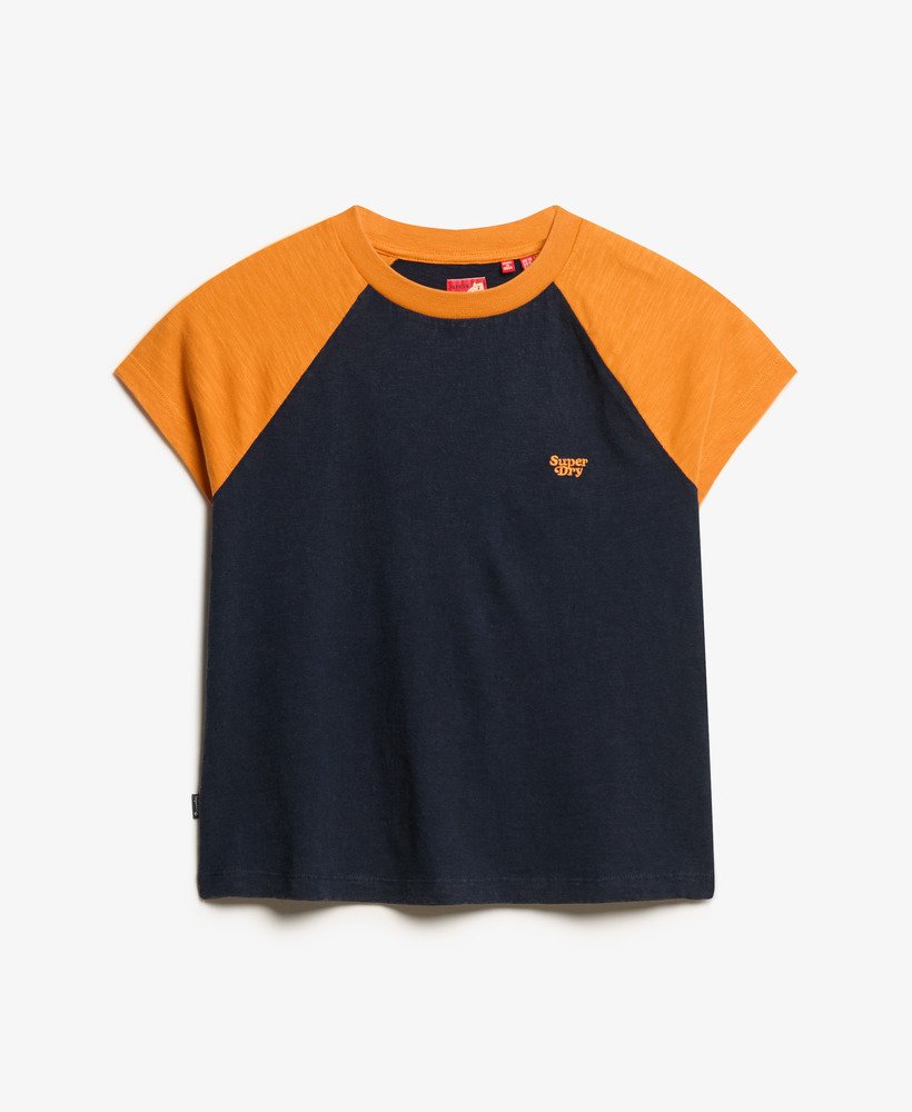 t-shirt met essential logo raglan van biologisch katoen in track goldrich navy