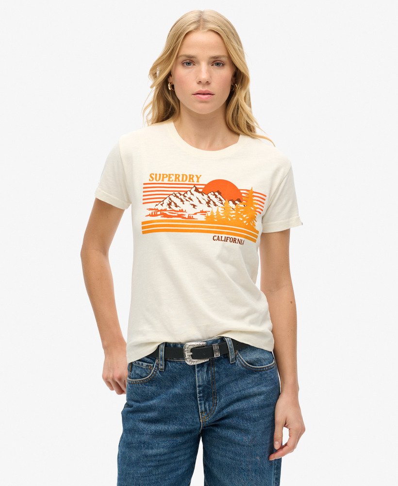 getailleerd t-shirt met strepen voor buiten in riff white