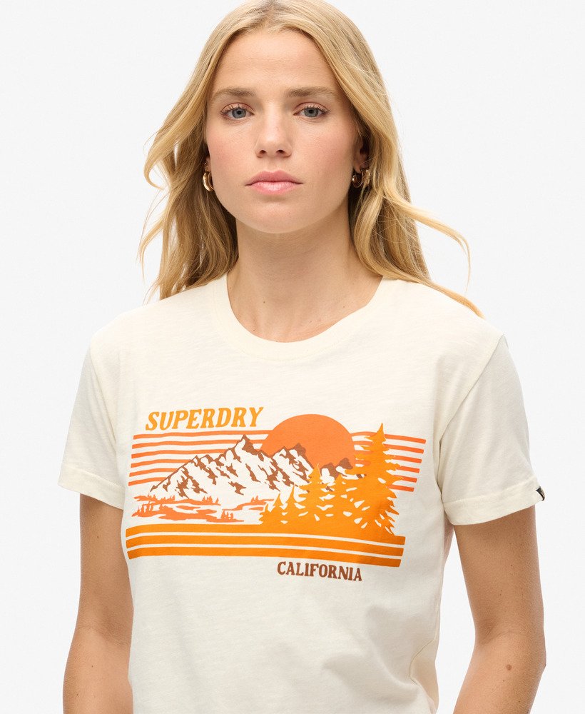 getailleerd t-shirt met strepen voor buiten in riff white