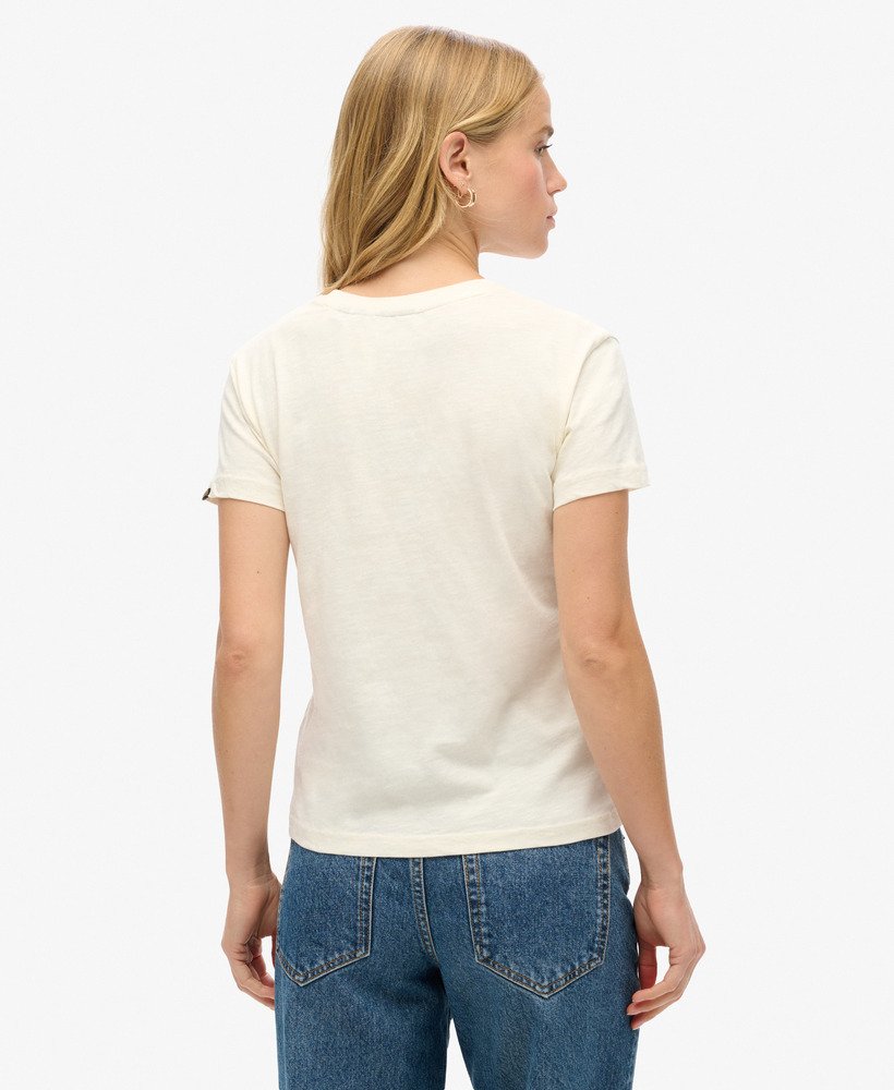getailleerd t-shirt met strepen voor buiten in riff white