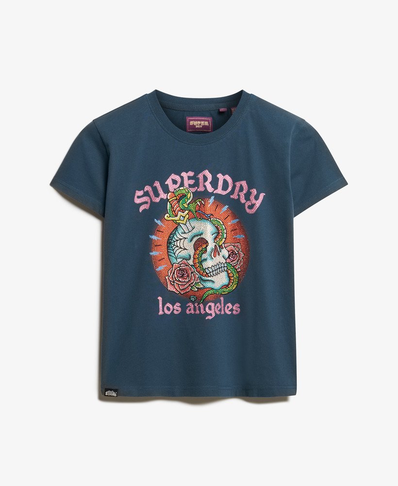 tattoo t-shirt met strasssteentjes in ink