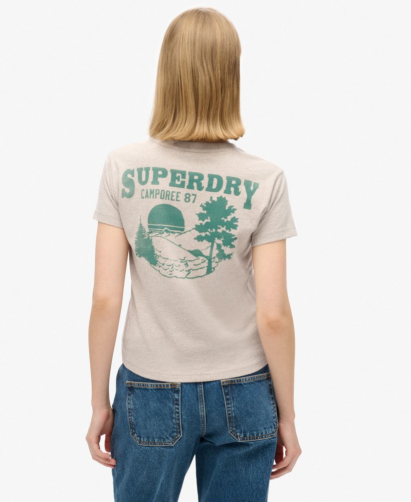 lo-fi outdoor fitted t-shirt in lavin beige marl