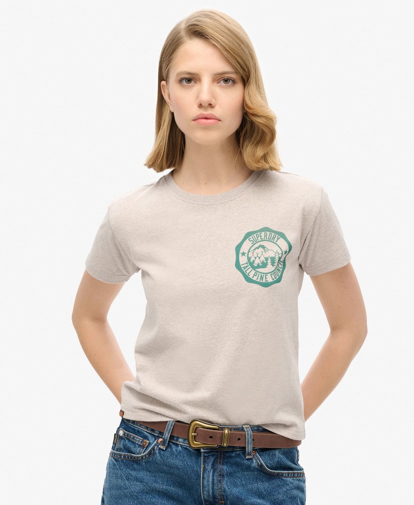 lo-fi outdoor fitted t-shirt in lavin beige marl