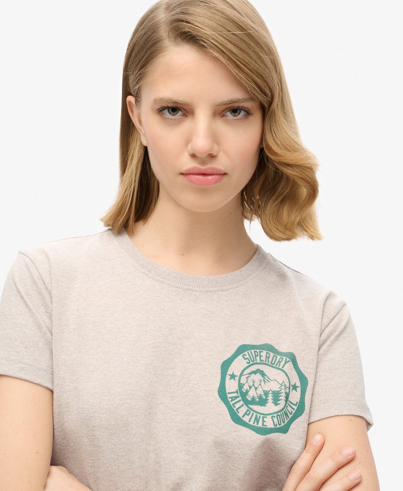 lo-fi outdoor fitted t-shirt in lavin beige marl