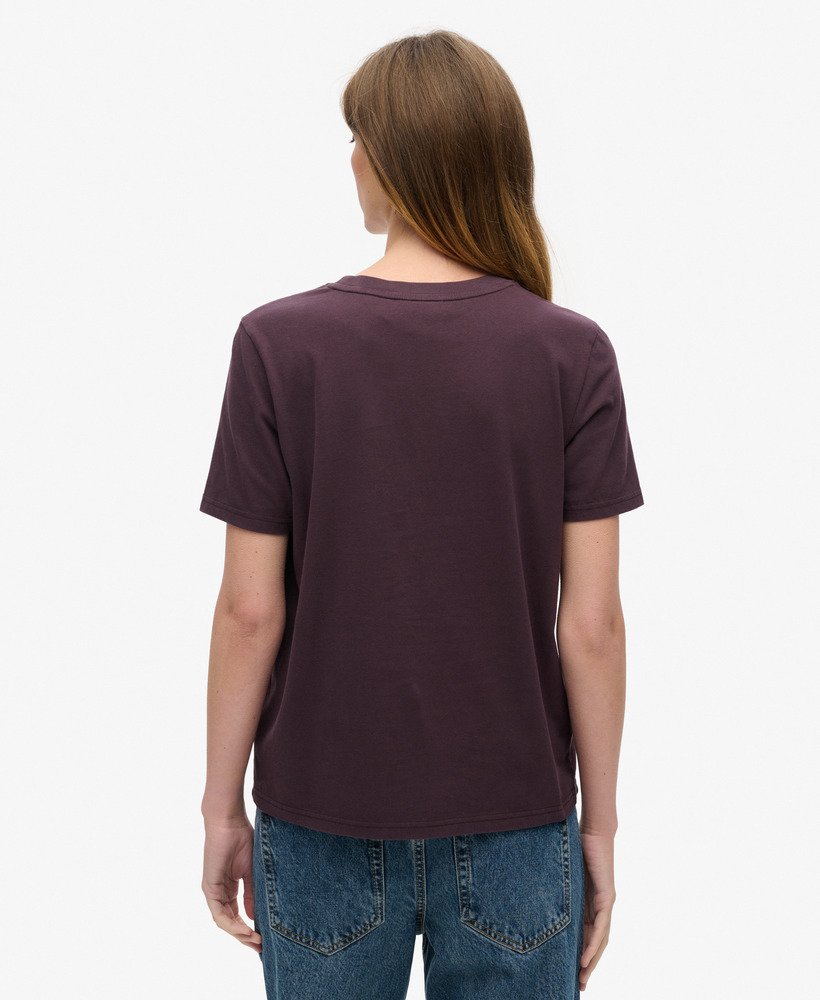 new york vintage logo relaxed t-shirt in winter berry purple