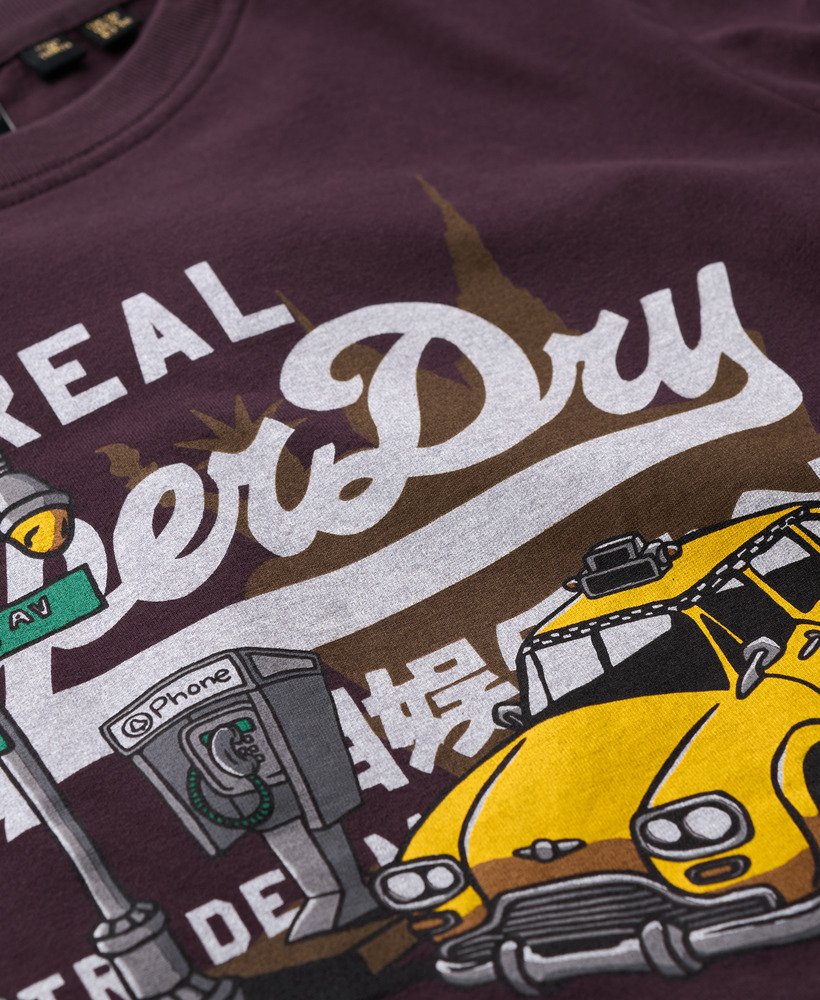 new york vintage logo relaxed t-shirt in winter berry purple