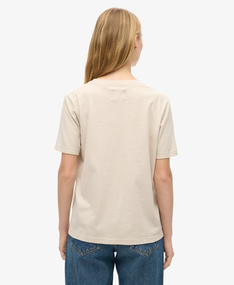 luxe metallic logo relaxed t-shirt in gebroken grijs