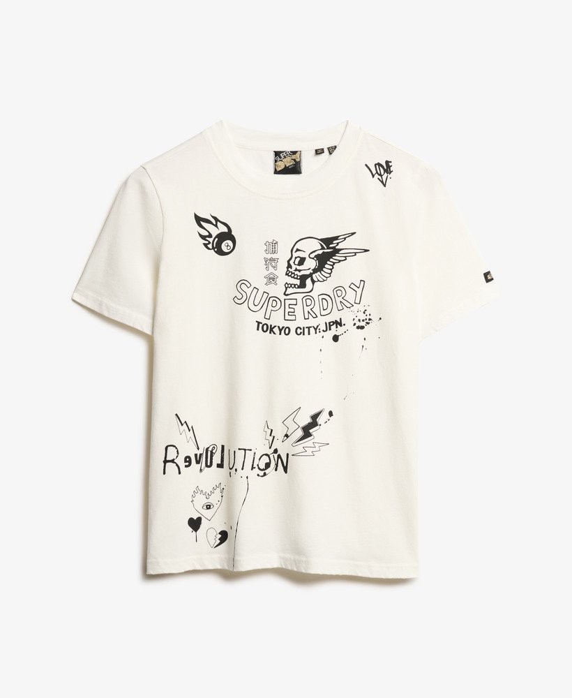 lo-fi punk poster relaxed t-shirt in winter white