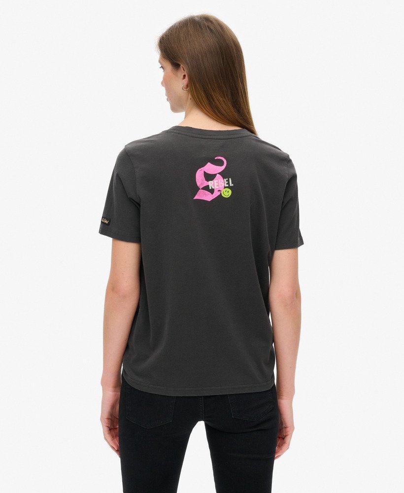 lo-fi punk poster relaxed t-shirt in bison black