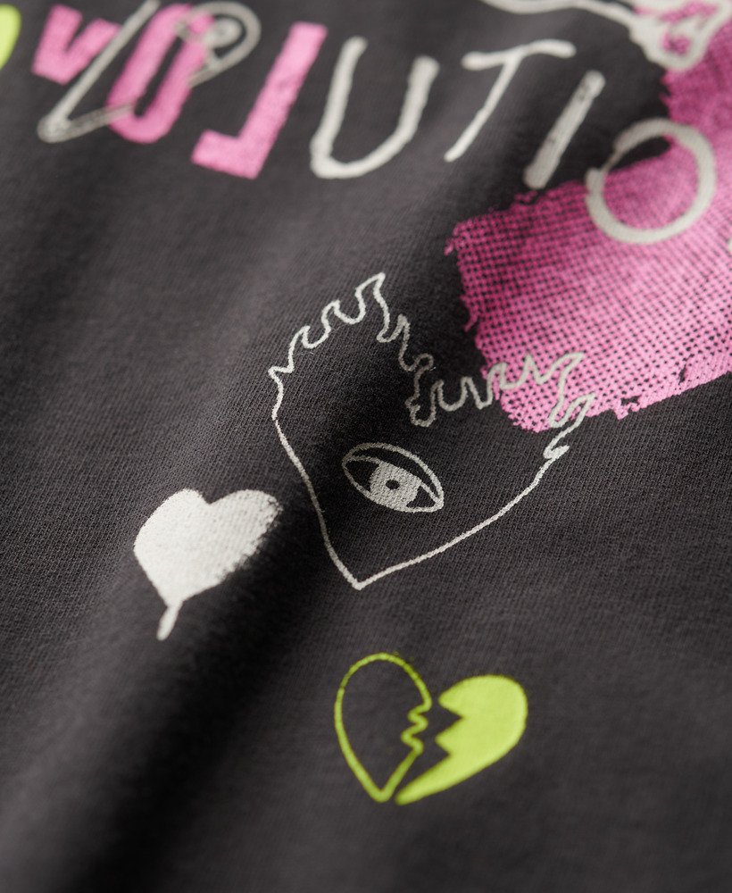 lo-fi punk poster relaxed t-shirt in bison black