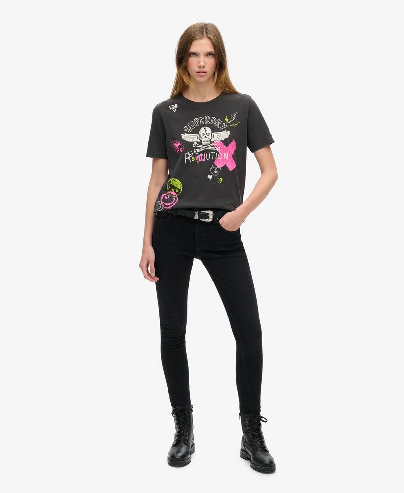 lo-fi punk poster relaxed t-shirt in bison black