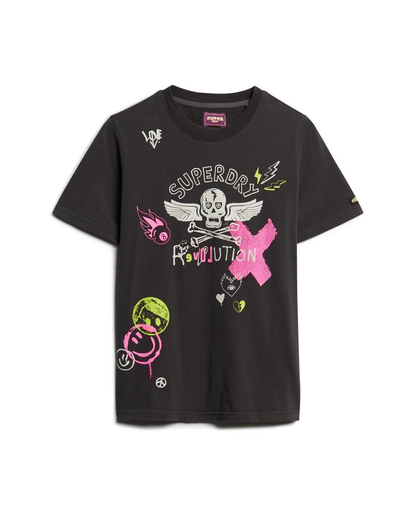 lo-fi punk poster relaxed t-shirt in bison black