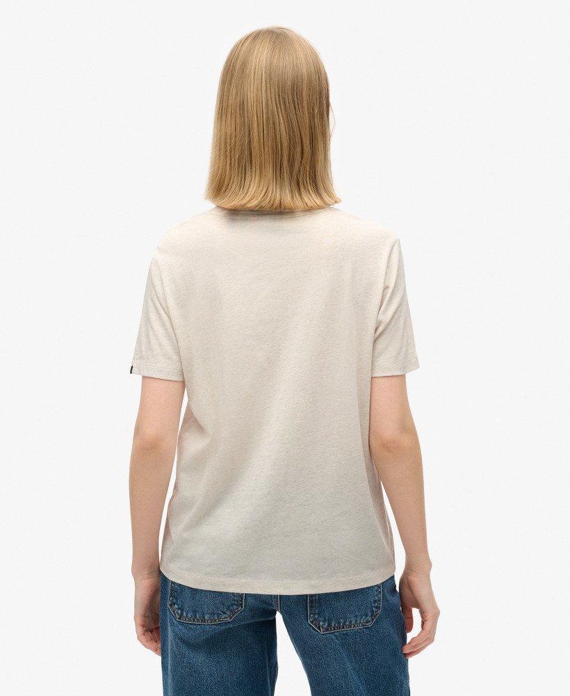 reissouvenir relaxed t-shirt in havercrème gemêleerd