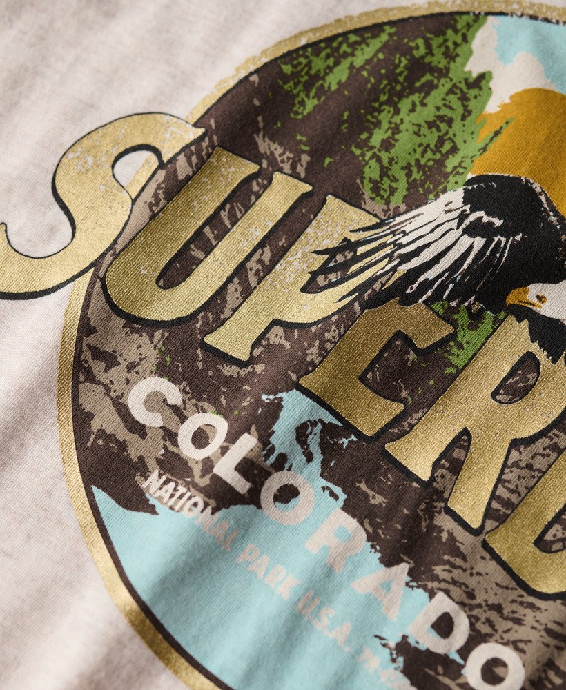 reissouvenir relaxed t-shirt in havercrème gemêleerd