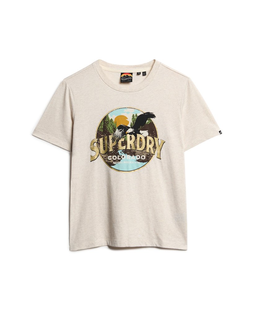 reissouvenir relaxed t-shirt in havercrème gemêleerd