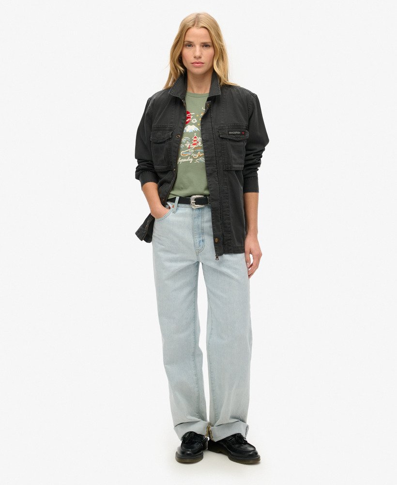 getailleerd t-shirt van suika met borduursels in laurel khaki