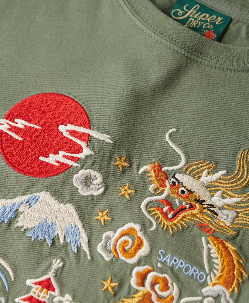 getailleerd t-shirt van suika met borduursels in laurel khaki