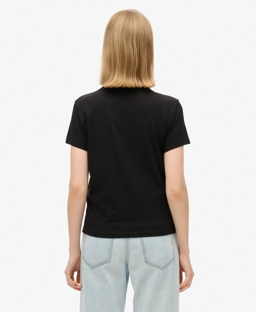 core logo city fitted t-shirt in zwart
