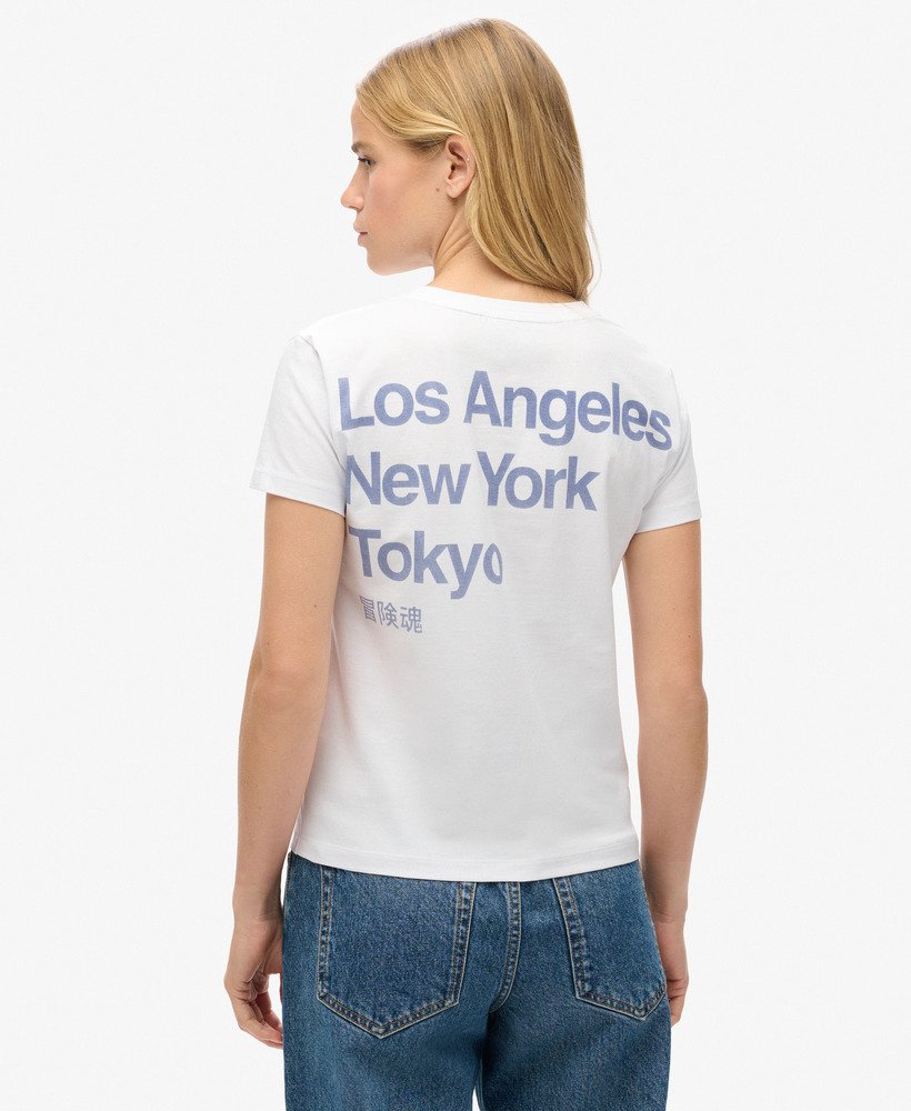 core logo city fitted t-shirt in brilliant white