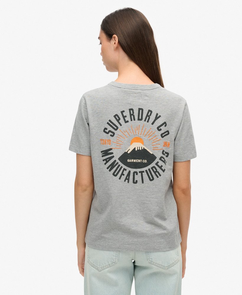werkshirt met geborduurde zakken in grijs gemêleerd
