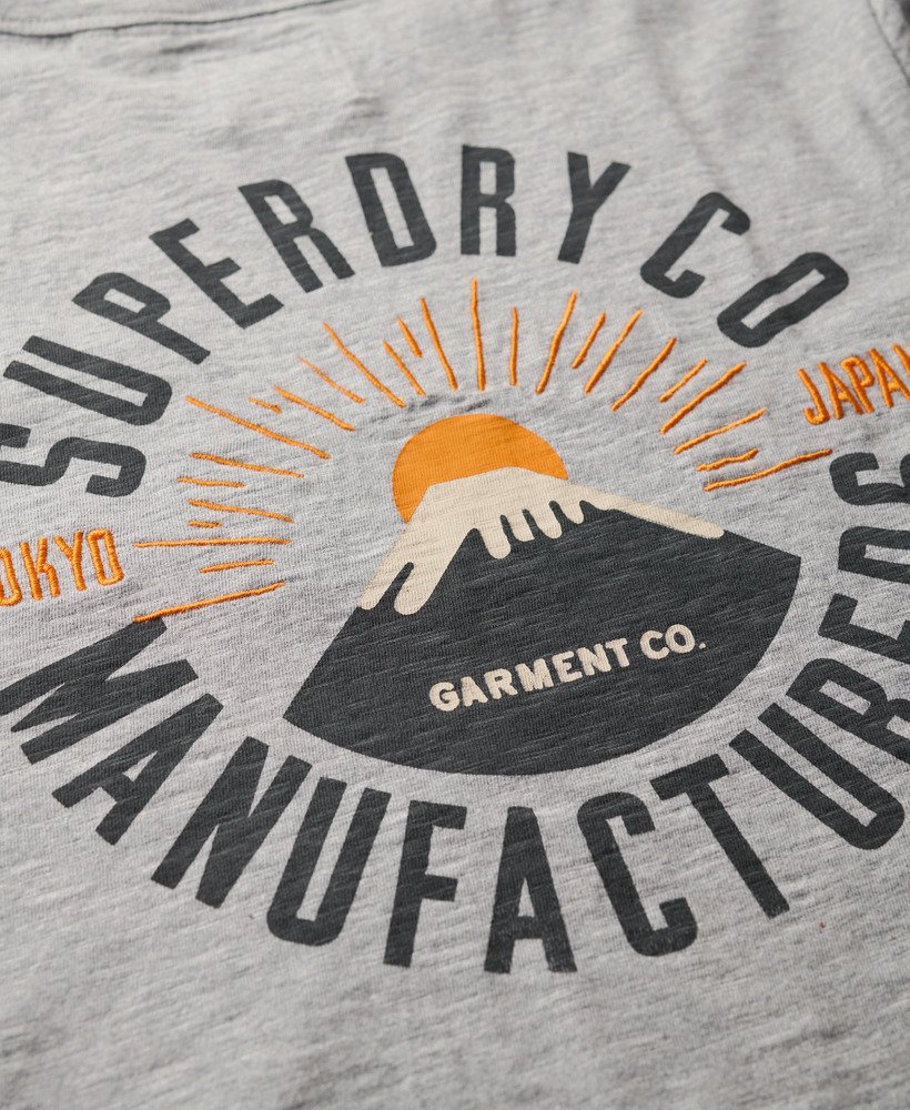 werkshirt met geborduurde zakken in grijs gemêleerd