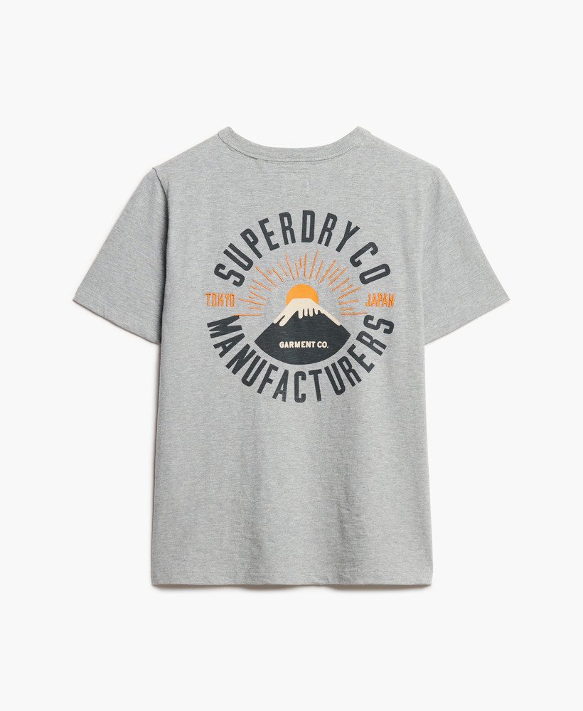 werkshirt met geborduurde zakken in grijs gemêleerd