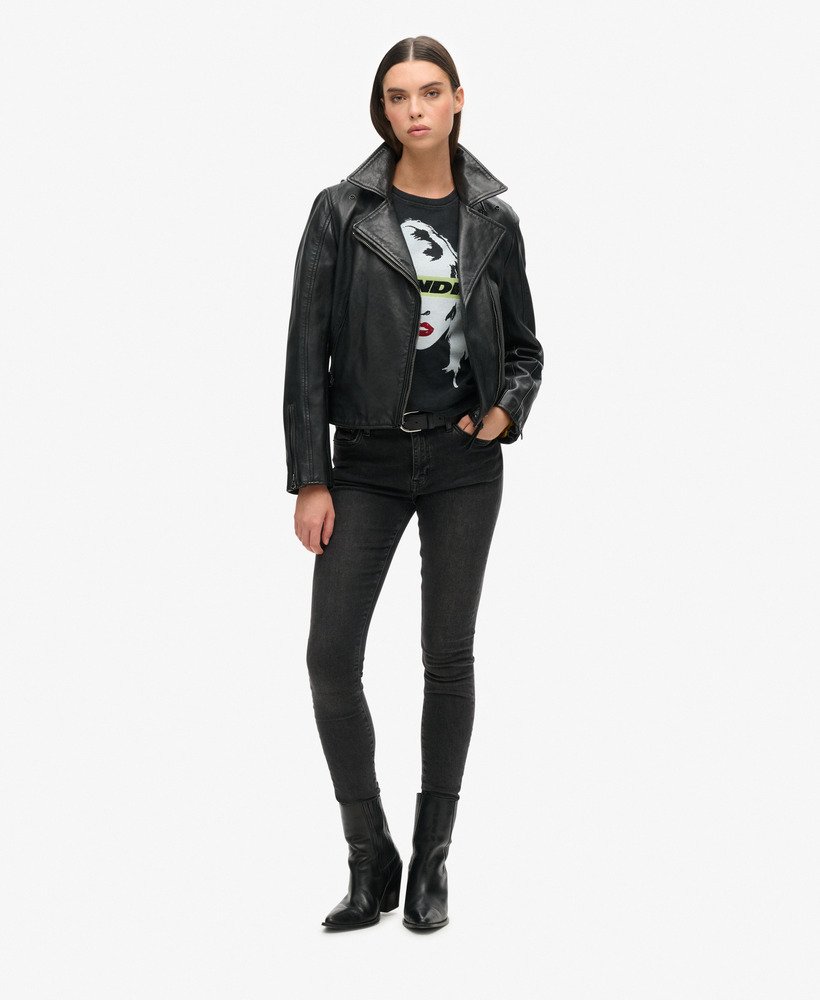 blondie x superdry aansluitend t-shirt in zwart