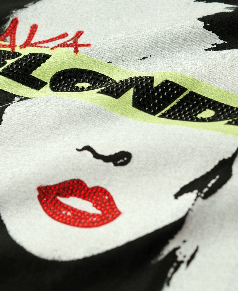 blondie x superdry aansluitend t-shirt in zwart