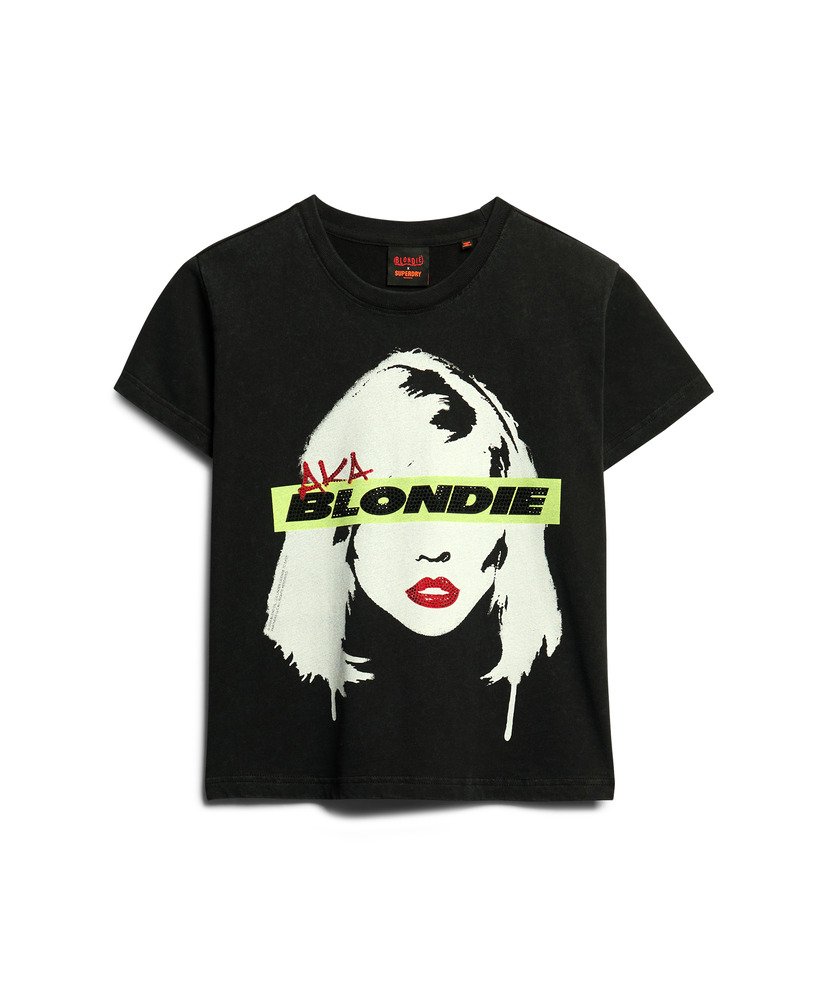 blondie x superdry aansluitend t-shirt in zwart