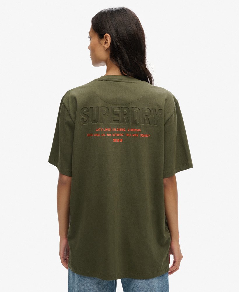 oversized utility sport logo t-shirt in legergroen kaki