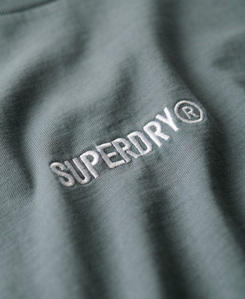 oversized t-shirt met micrologo in stormachtig weerblauw.