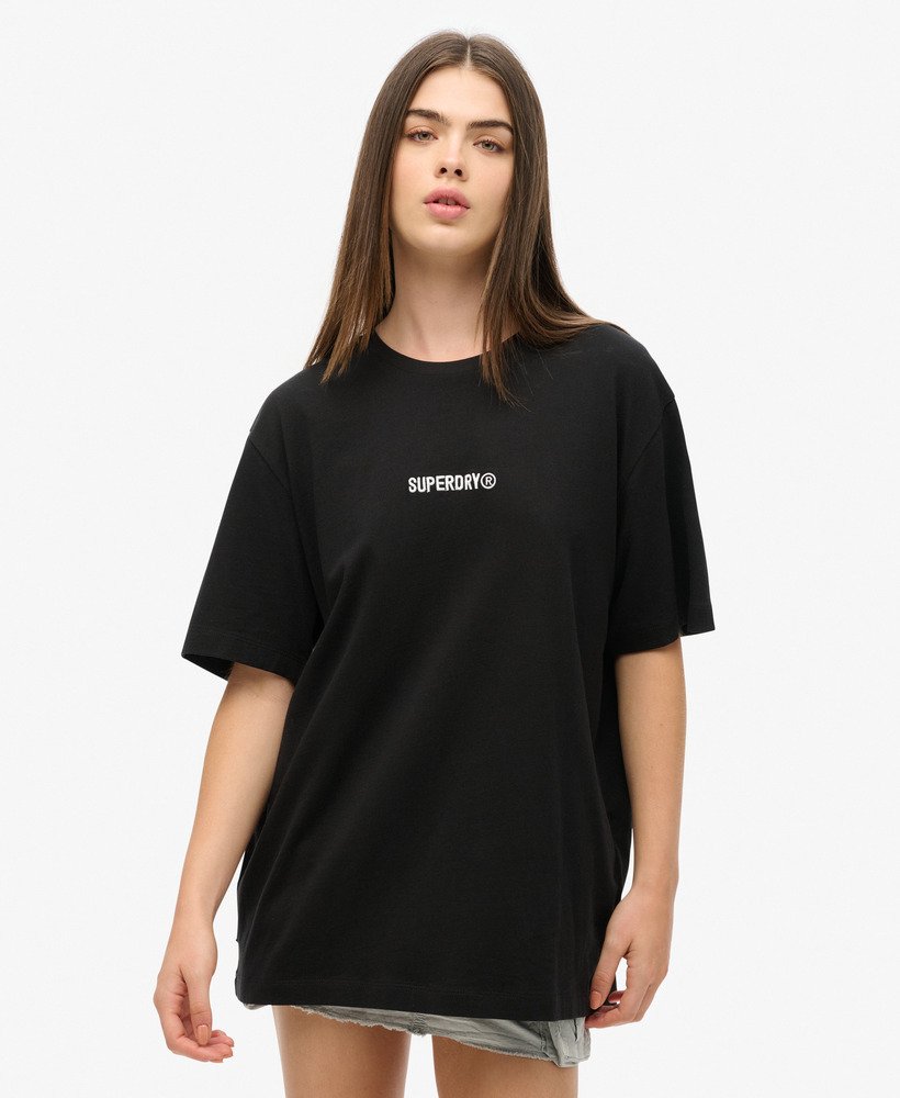 oversized t-shirt met micrologo in zwart