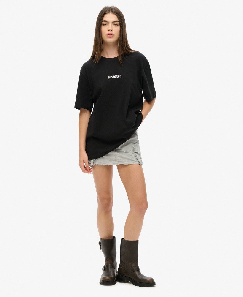 oversized t-shirt met micrologo in zwart