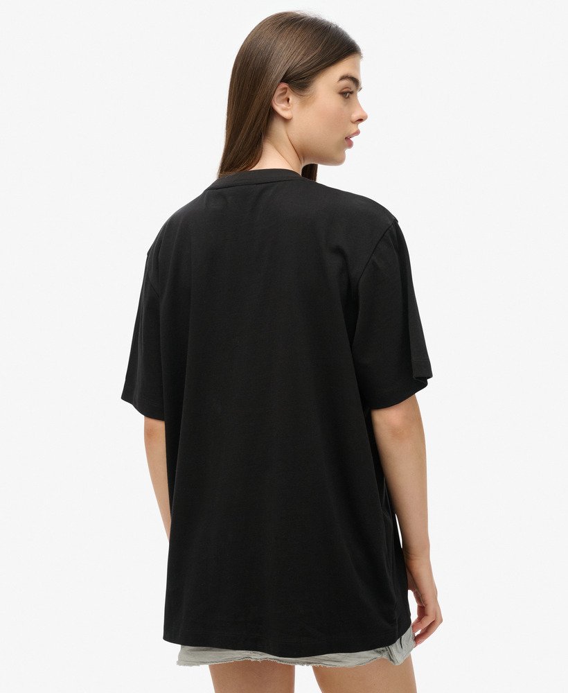 oversized t-shirt met micrologo in zwart